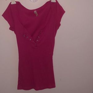 pink button down shirt size S